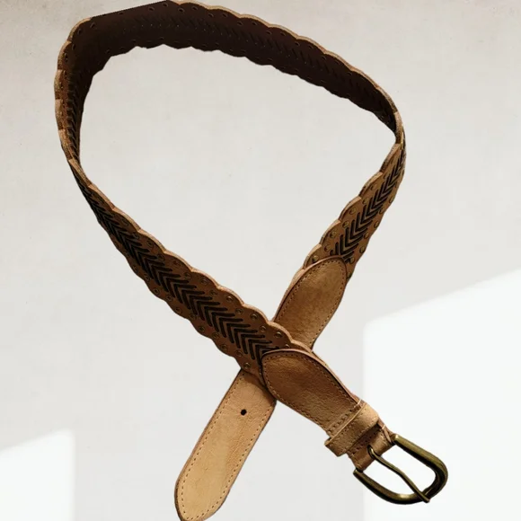 ANOTHER LINE | Vintage Tan Leather Belt Sz.M - Picture 3 of 7